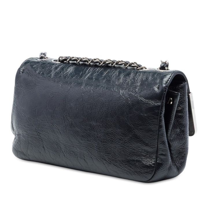 Chanel Small froissé Cuir verni Frame Simple rabat