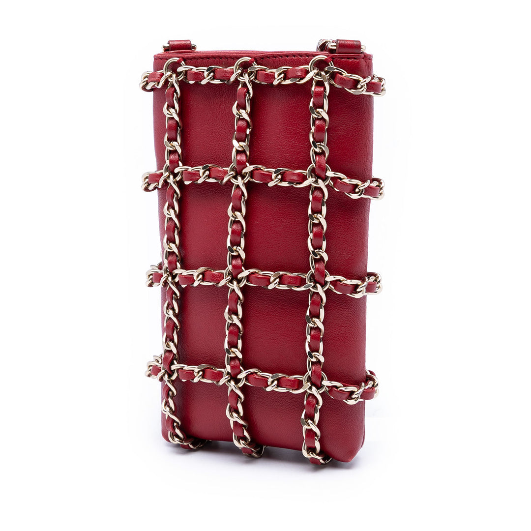 Chanel Cuir d’agneau Tech Me Out Pochette avec chaîne