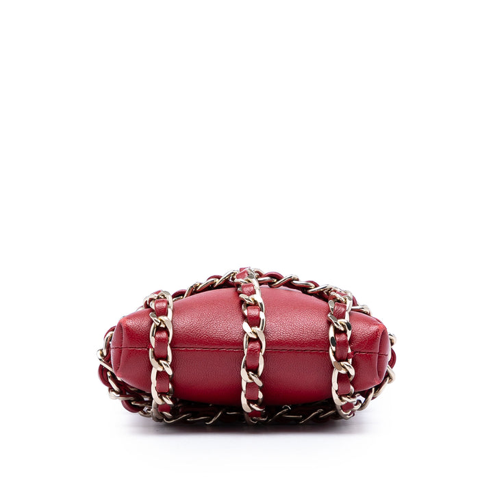 Chanel Cuir d’agneau Tech Me Out Pochette avec chaîne