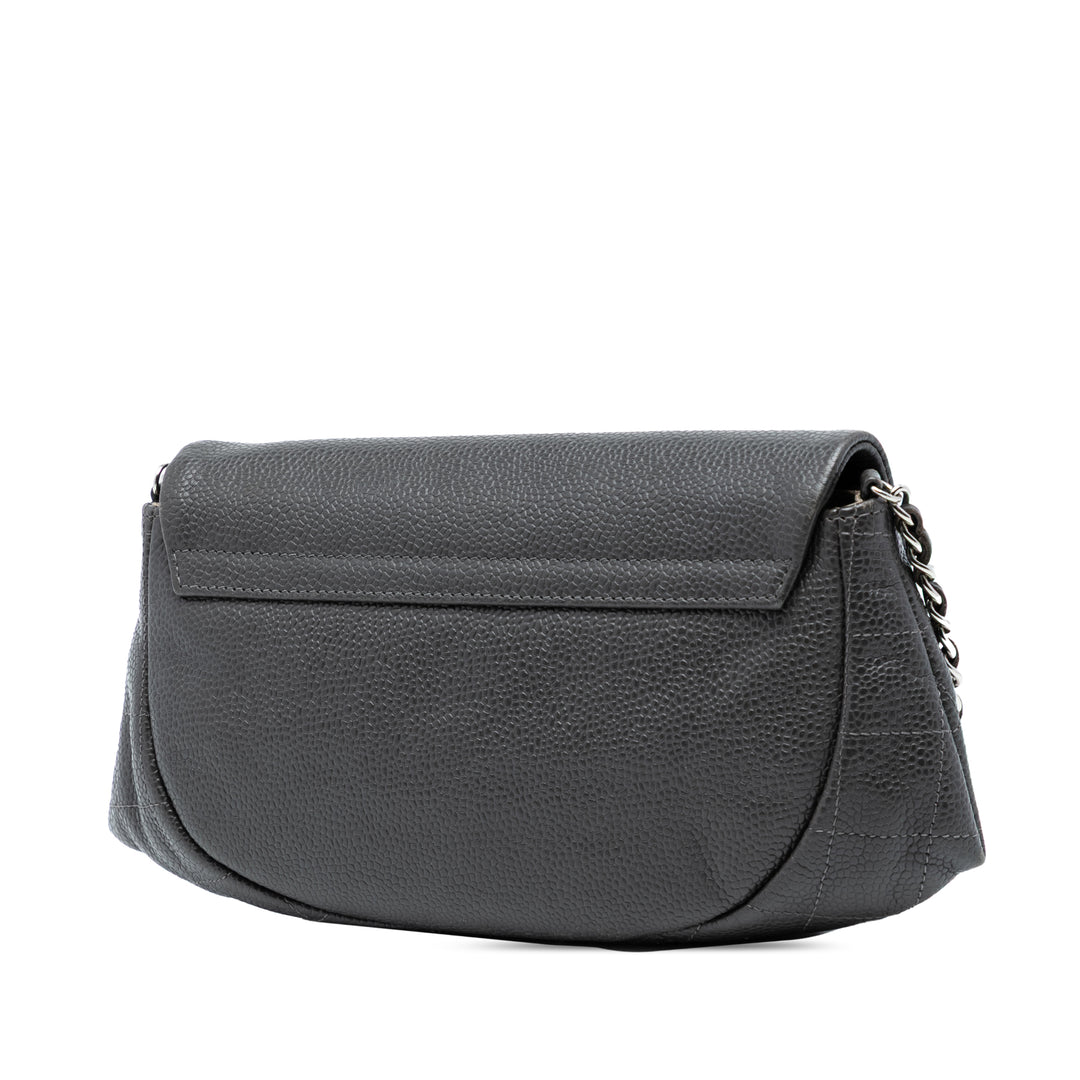 Chanel CC Caviar Half Moon Wallet on Chain