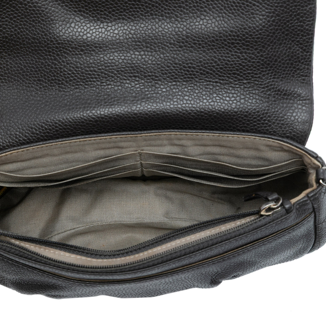 Chanel CC Caviar Half Moon Wallet on Chain