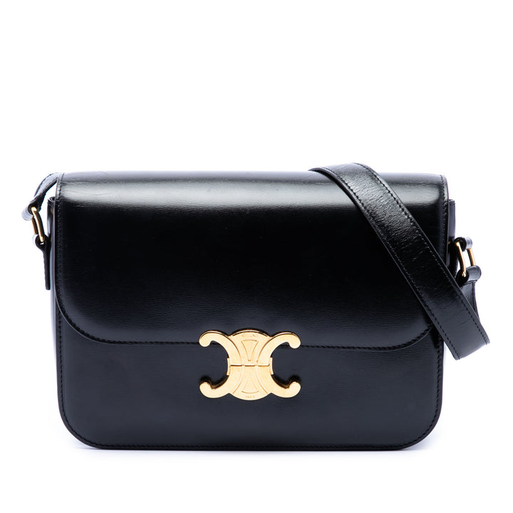 Celine Classique brillant Cuir de veau Triomphe Sac porté croisé