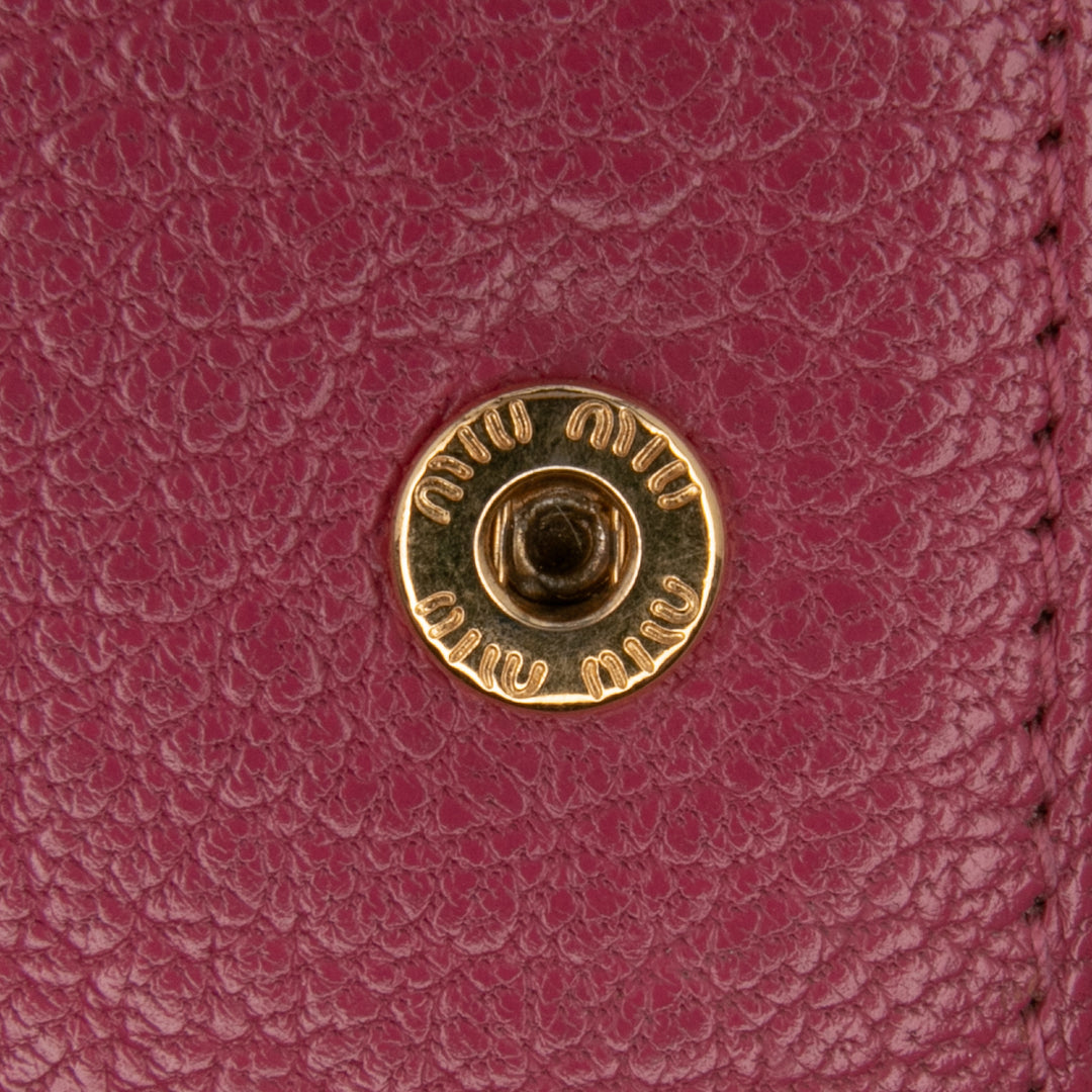 Bicolor Goatskin Madras Wallet on Chain Pink - Gaby Paris