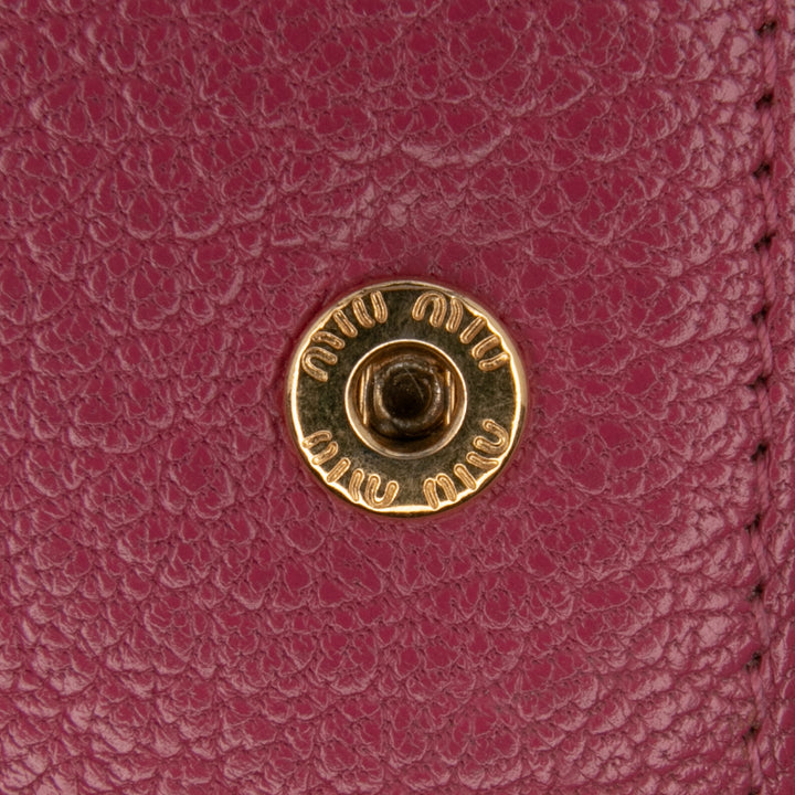 Bicolor Goatskin Madras Wallet on Chain Pink - Gaby Paris