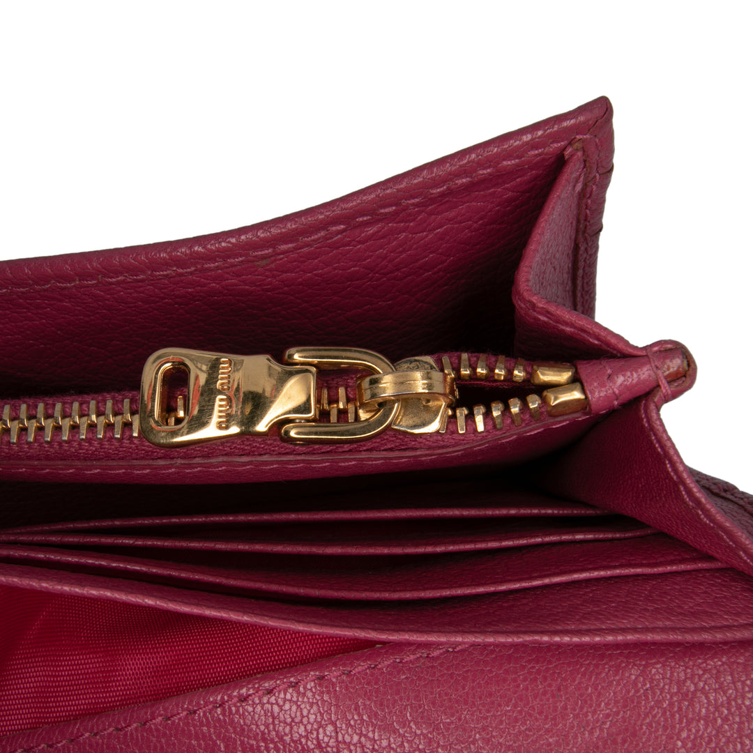 Bicolor Goatskin Madras Wallet on Chain Pink - Gaby Paris