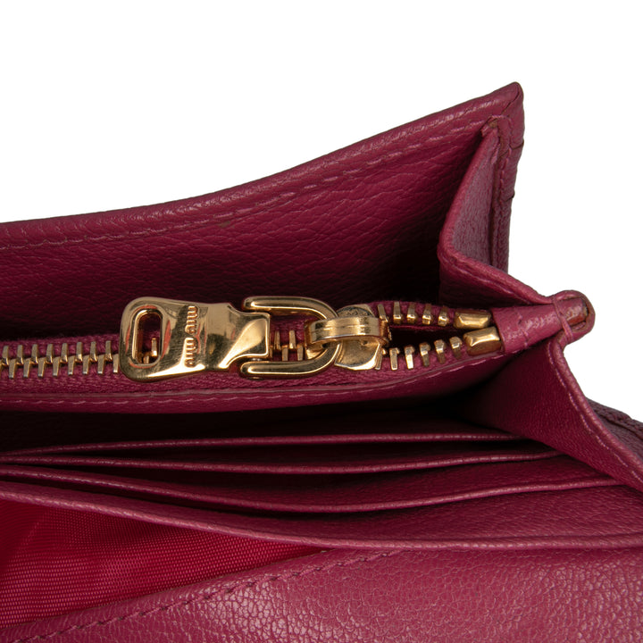 Bicolor Goatskin Madras Wallet on Chain Pink - Gaby Paris