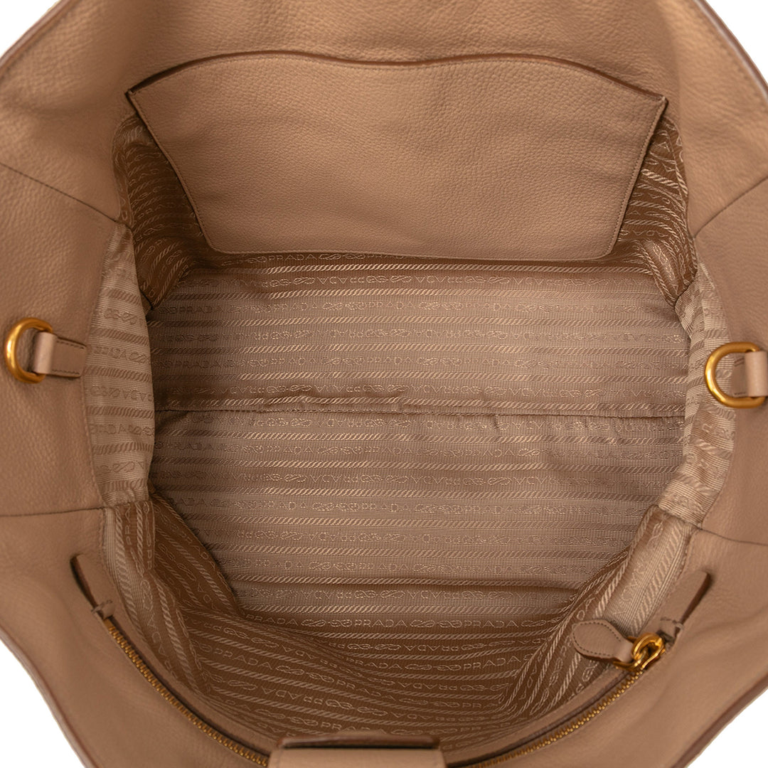 Prada Cabas Vitello Phenix Open Marron – vue 4 – GABY PARIS