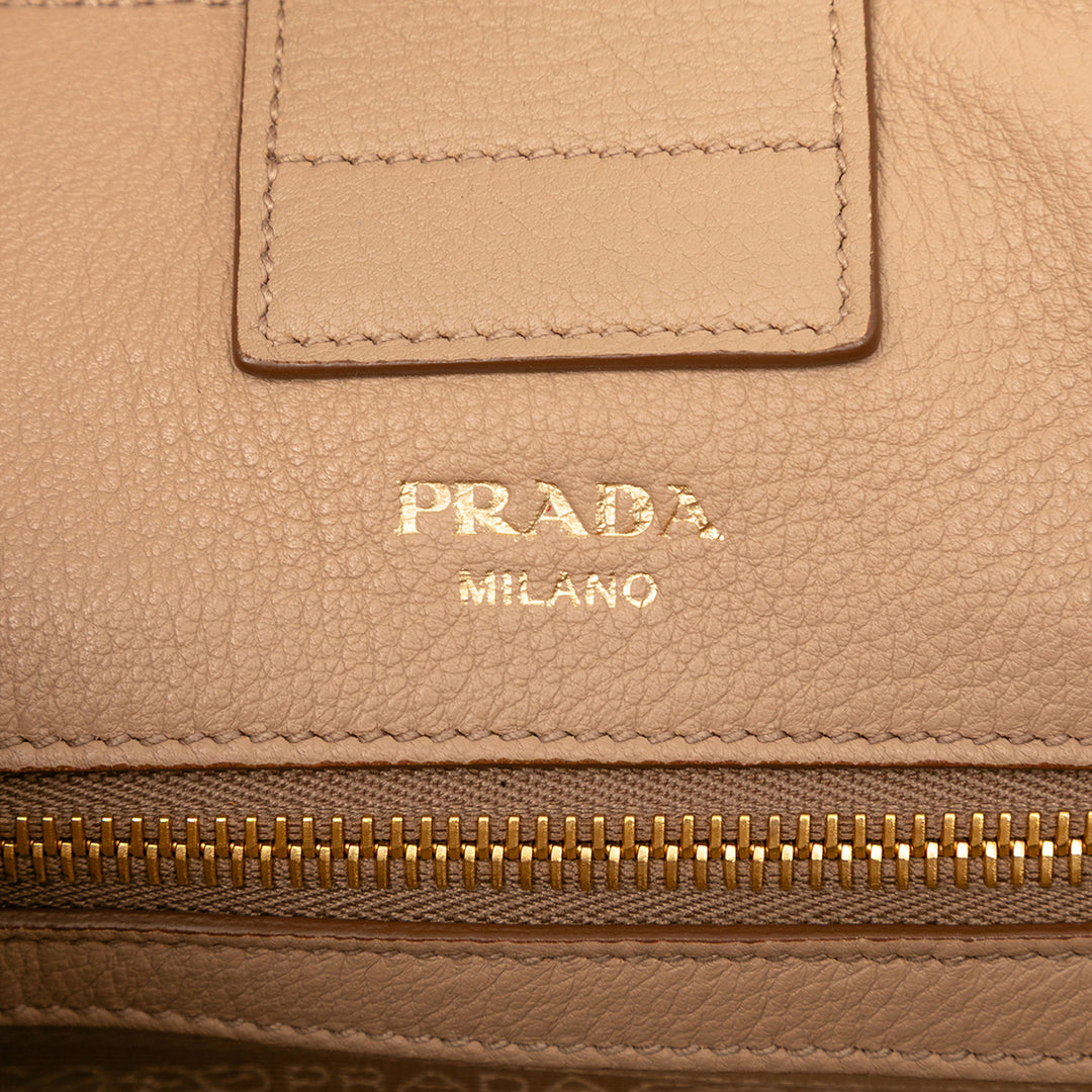 Prada Cabas Vitello Phenix Open Marron – vue 5 – GABY PARIS