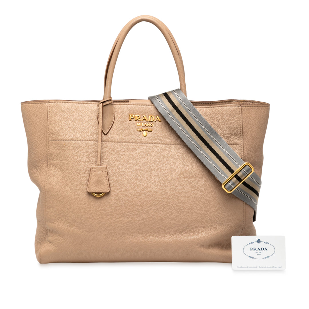 Prada Cabas Vitello Phenix Open Marron – vue 7 – GABY PARIS