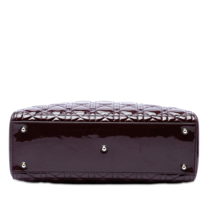 Dior Large Cuir verni Cannage Lady Dior