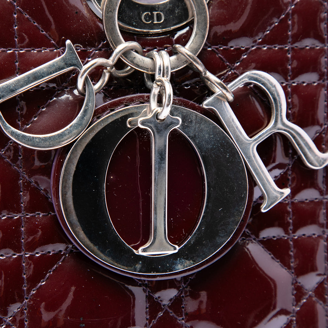 Dior Large Cuir verni Cannage Lady Dior