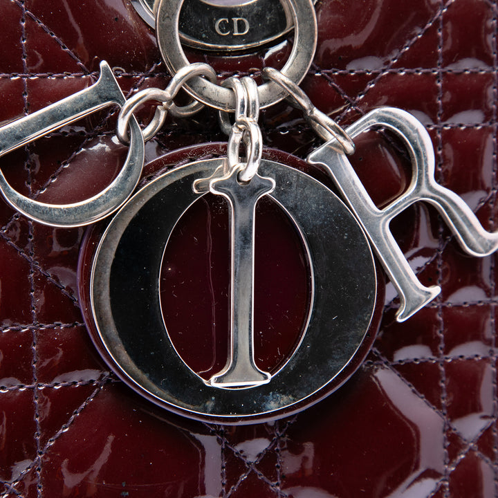 Dior Large Cuir verni Cannage Lady Dior