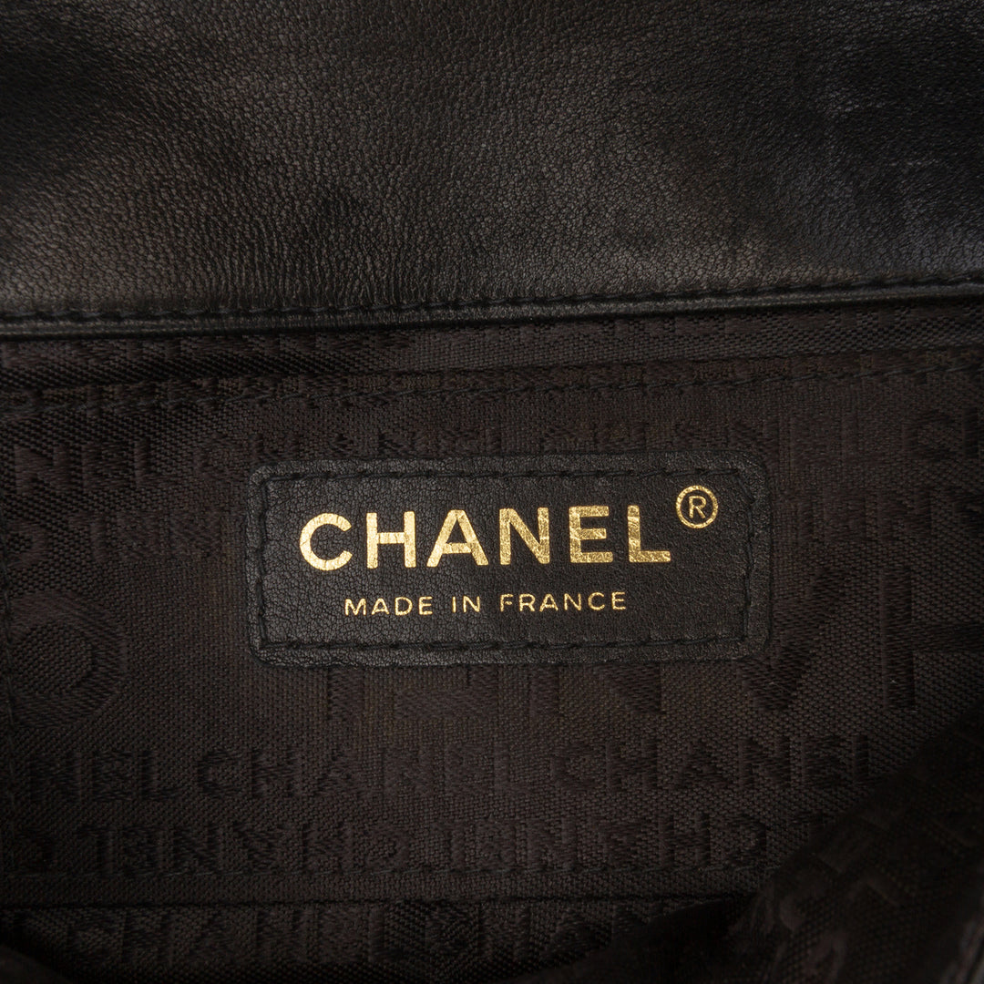 Chanel Mini Cuir d’agneau Chocolate Bar Camellia Flap Noir