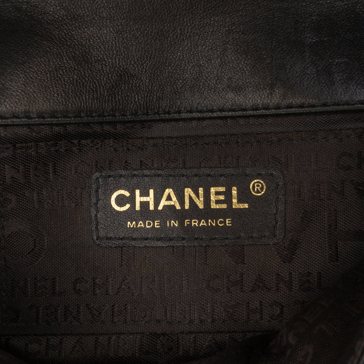 Chanel Mini Cuir d’agneau Chocolate Bar Camellia Flap Noir