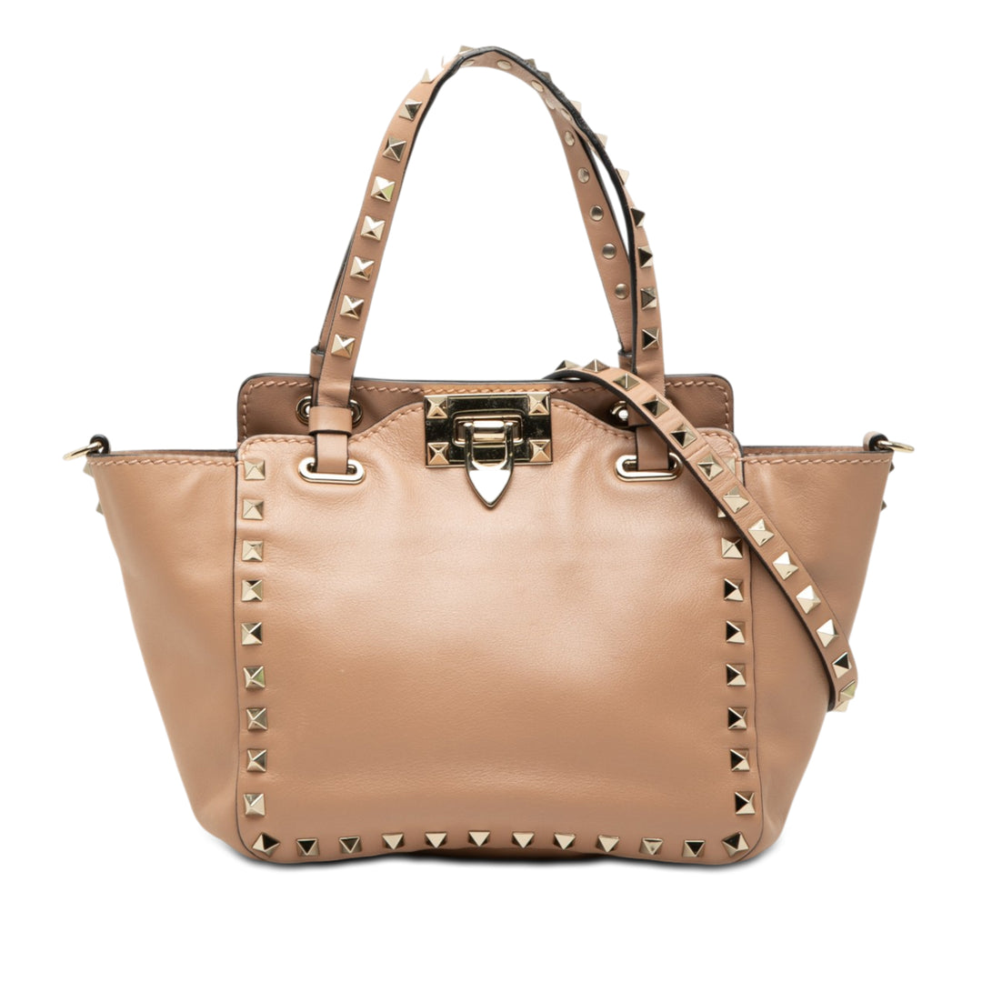 Valentino Mini Cuir Rockstud Trapeze Sac