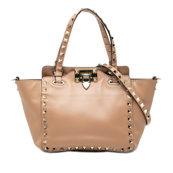 Valentino Mini Cuir Rockstud Trapeze Sac