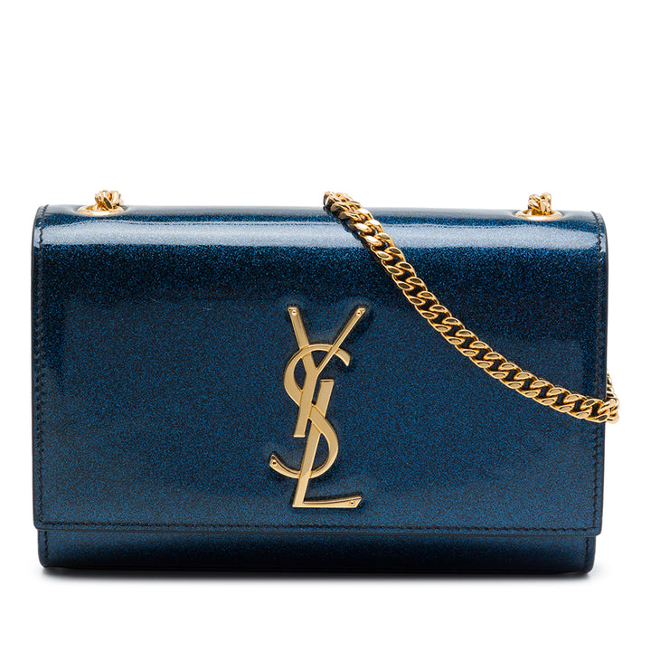 Saint Laurent Glitter Kate Sac Petit Bleu – vue principale – GABY PARIS