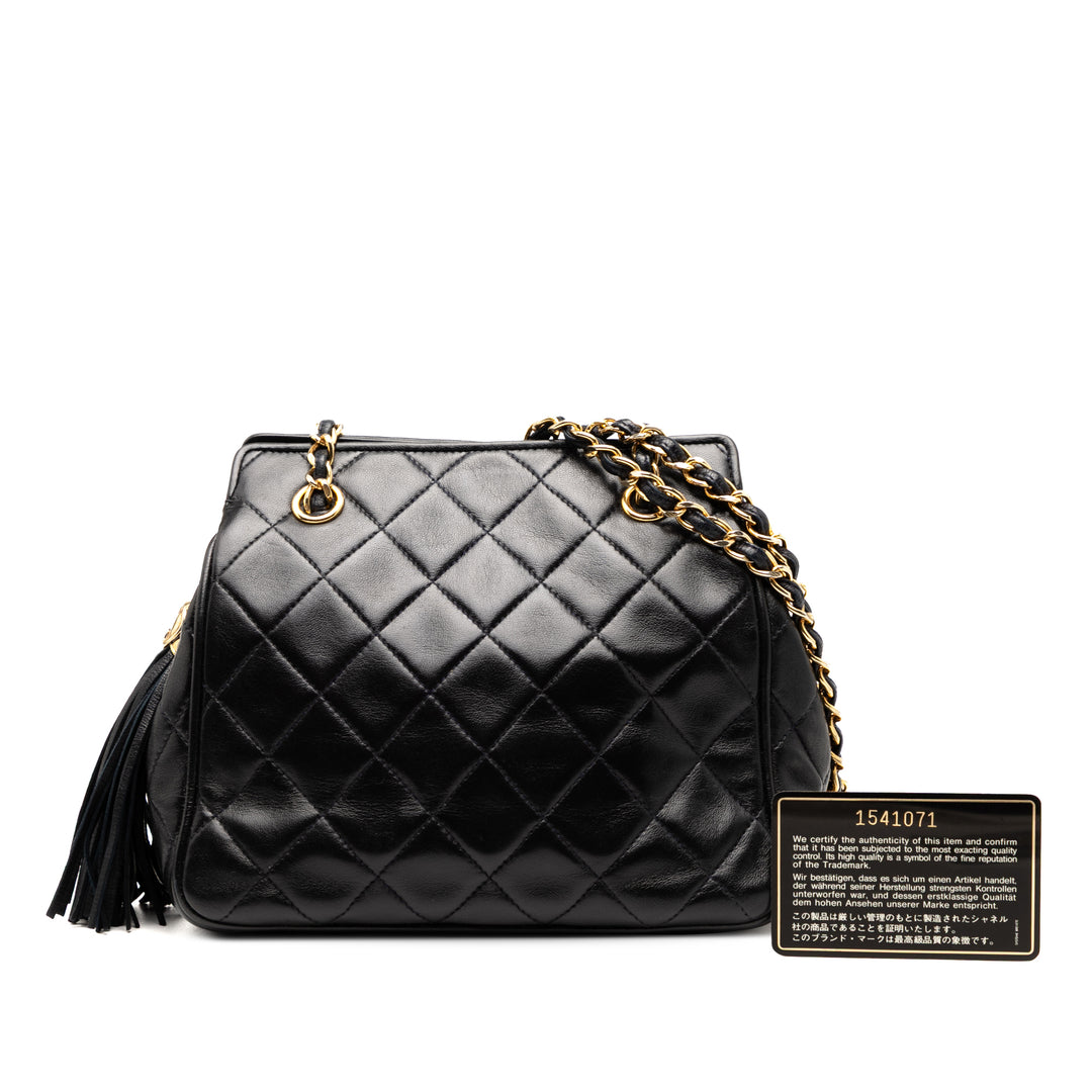 Chanel Mini Quilted Cuir d’agneau Chain Cabas Noir