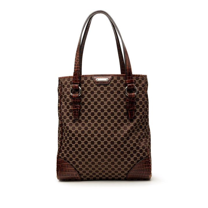 Celine Croc embossé Cuir à finitions Macadam Toile Cabas