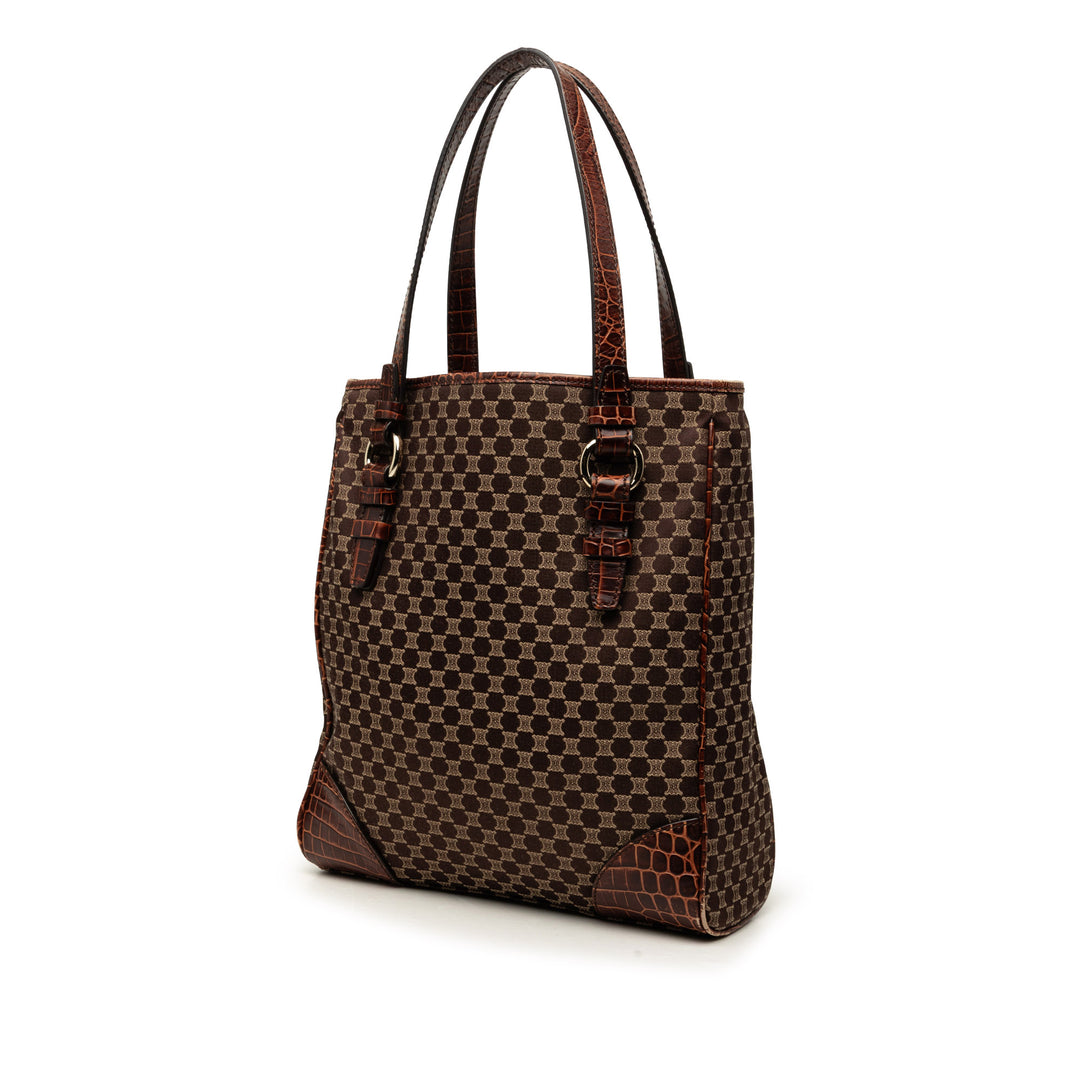 Celine Croc embossé Cuir à finitions Macadam Toile Cabas