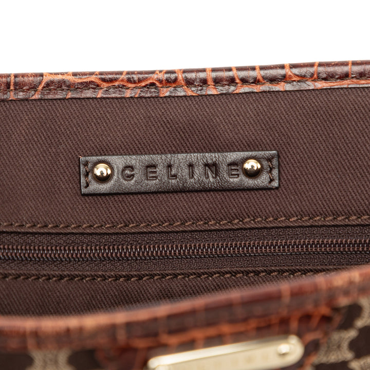Celine Croc embossé Cuir à finitions Macadam Toile Cabas