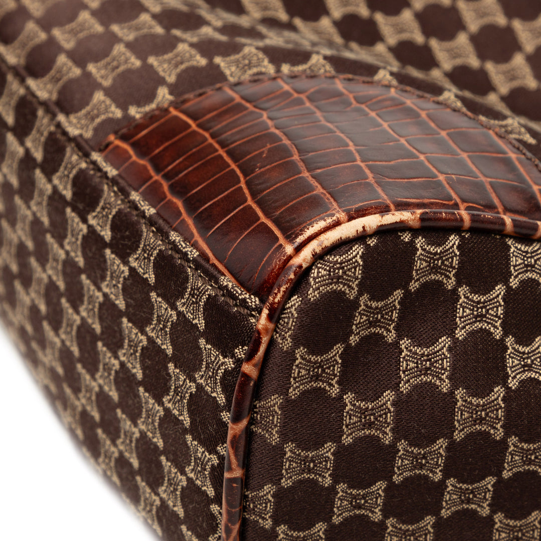 Celine Croc embossé Cuir à finitions Macadam Toile Cabas