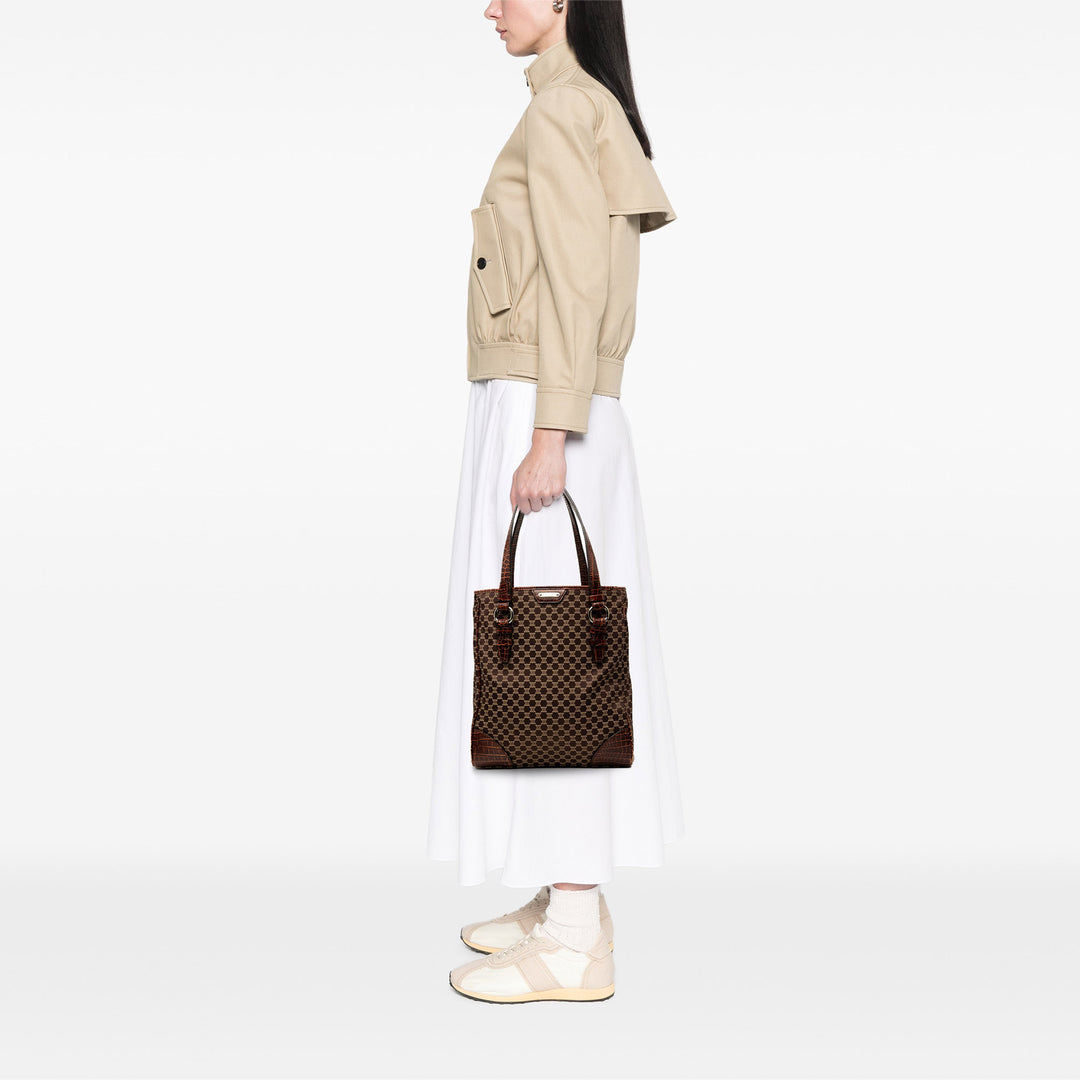 Celine Croc embossé Cuir à finitions Macadam Toile Cabas