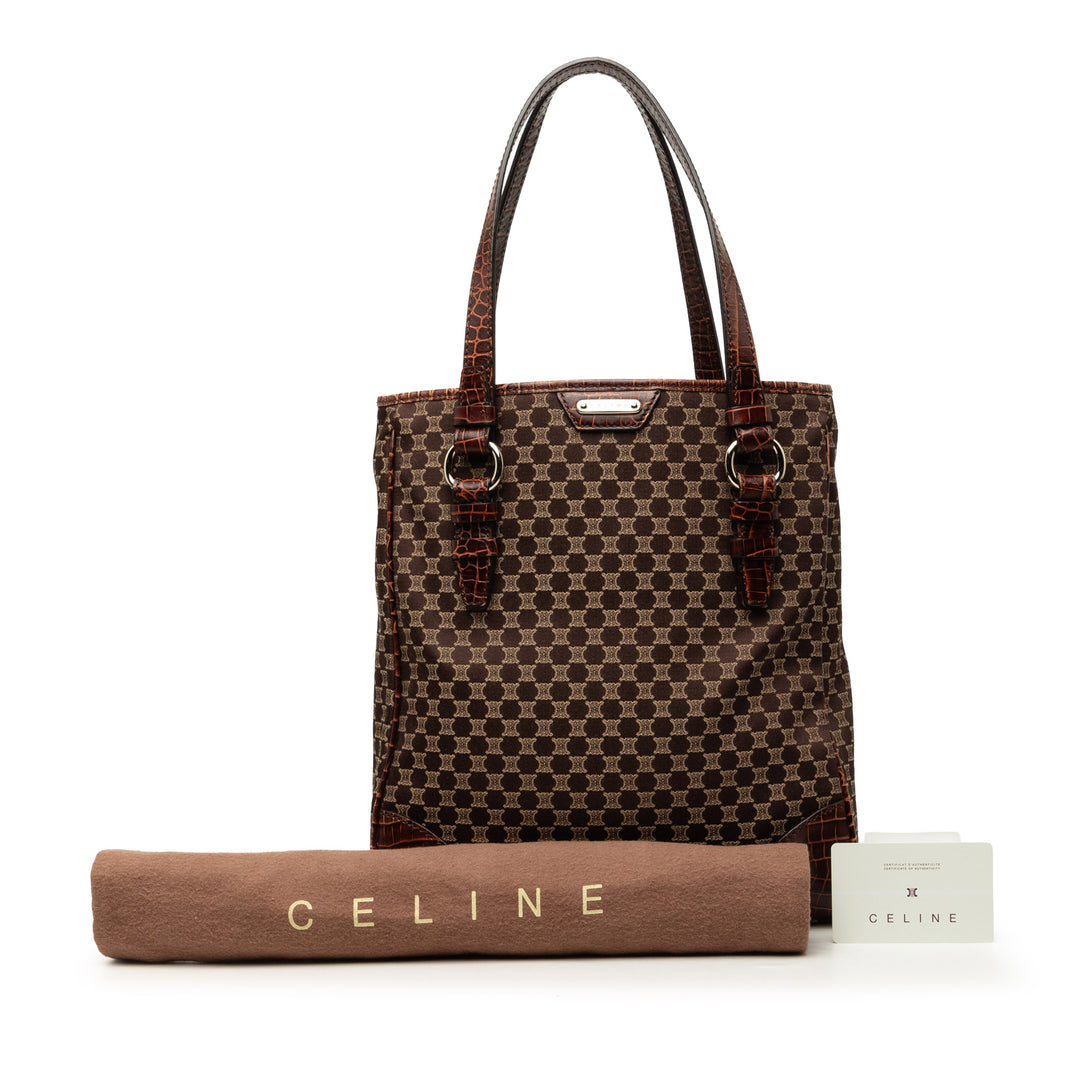 Celine Croc embossé Cuir à finitions Macadam Toile Cabas