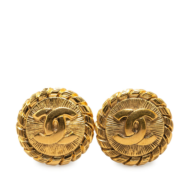 Gold Plated CC Clip On Earrings Gold - Gaby Paris