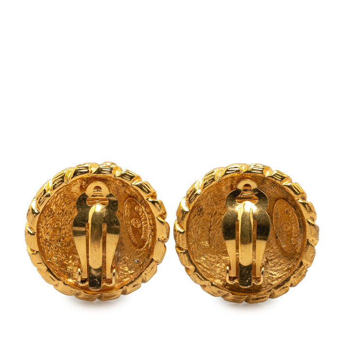 Gold Plated CC Clip On Earrings Gold - Gaby Paris