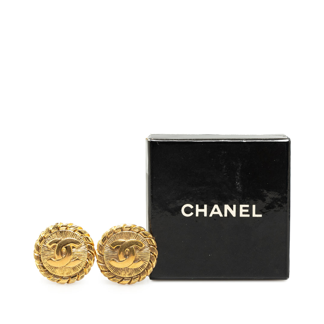 Gold Plated CC Clip On Earrings Gold - Gaby Paris