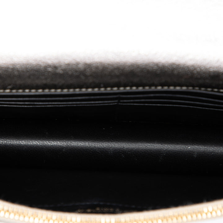 Saint Laurent Métallisé Kate Pompon Wallet on Chain Cuir de veau