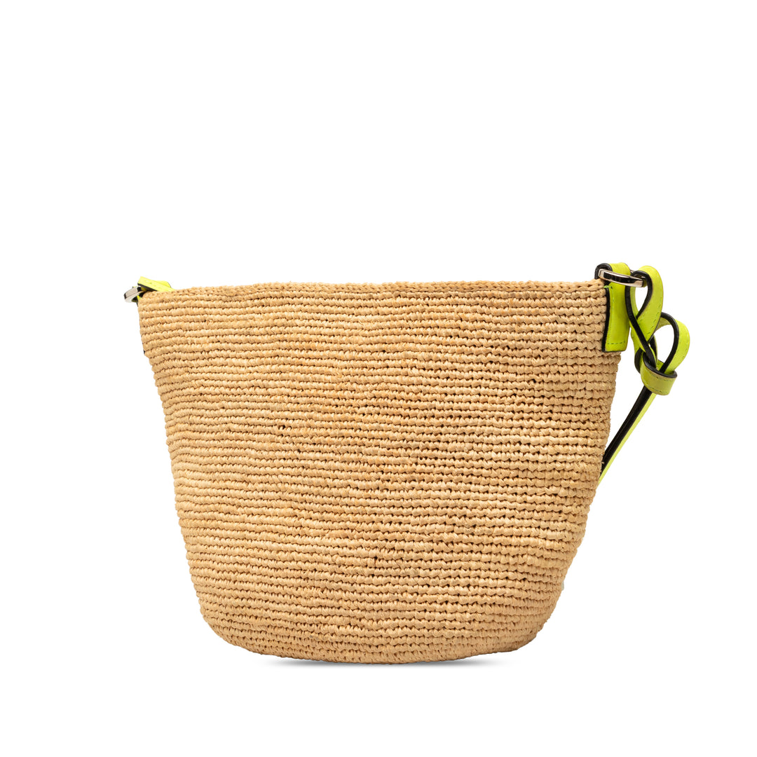 LOEWE Raffia et Cuir de veau Slit Pochette Sac porté croisé