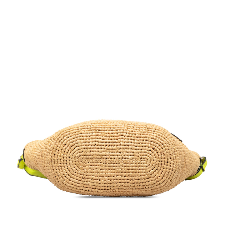LOEWE Raffia et Cuir de veau Slit Pochette Sac porté croisé