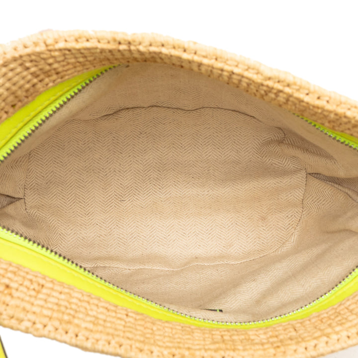 LOEWE Raffia et Cuir de veau Slit Pochette Sac porté croisé