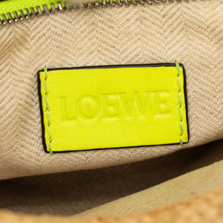 LOEWE Raffia et Cuir de veau Slit Pochette Sac porté croisé