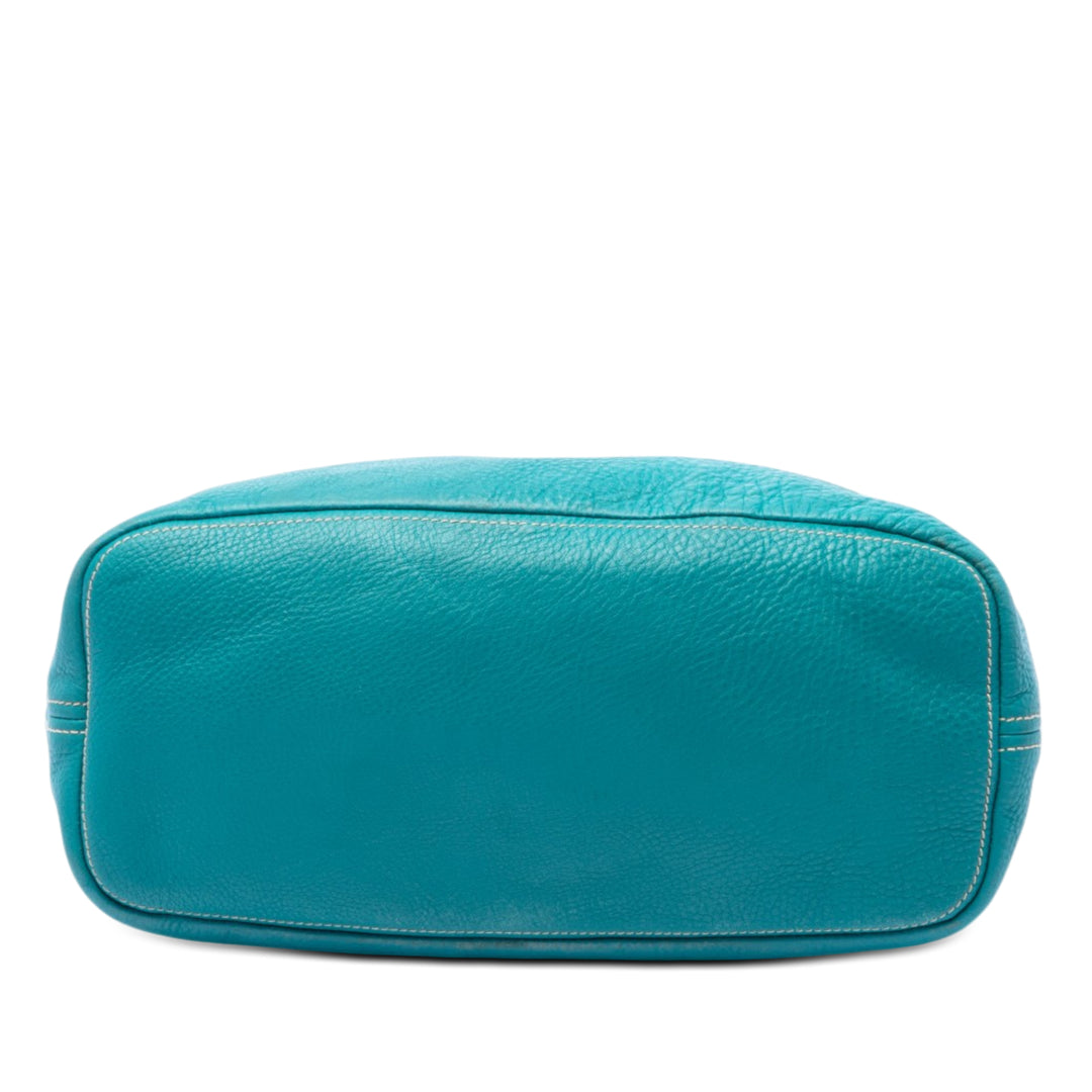 Prada Sac porté épaule Vitello Daino Hobo Bleu – vue 3 – GABY PARIS