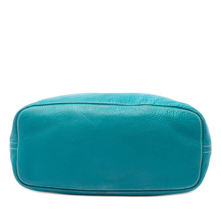 Prada Sac porté épaule Vitello Daino Hobo Bleu – vue 3 – GABY PARIS