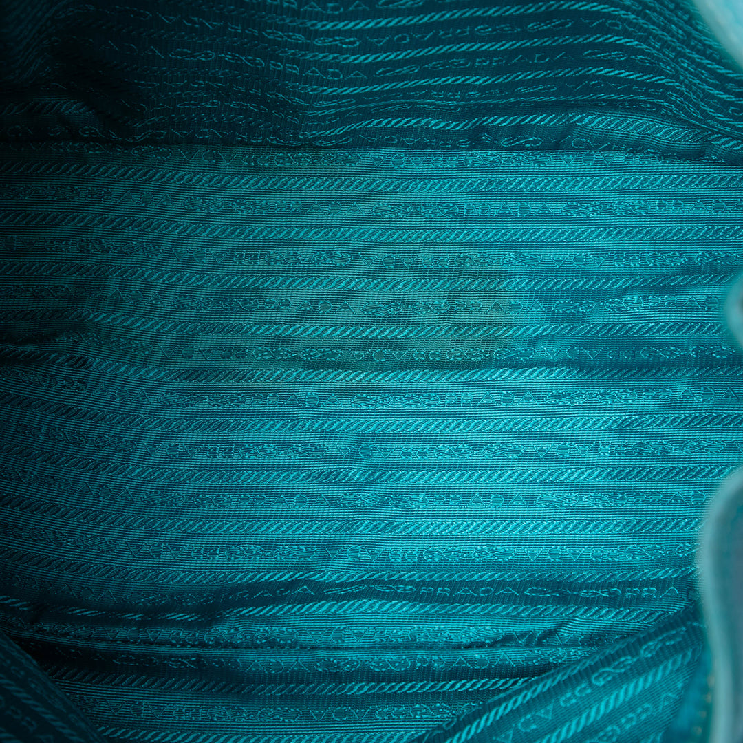 Prada Sac porté épaule Vitello Daino Hobo Bleu – vue 4 – GABY PARIS