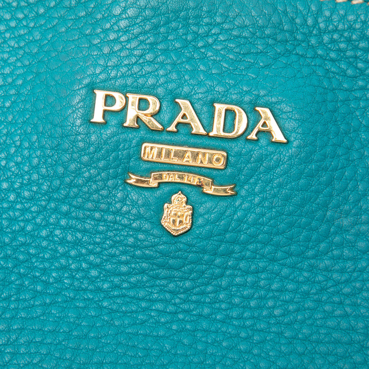 Prada Sac porté épaule Vitello Daino Hobo Bleu – vue 5 – GABY PARIS