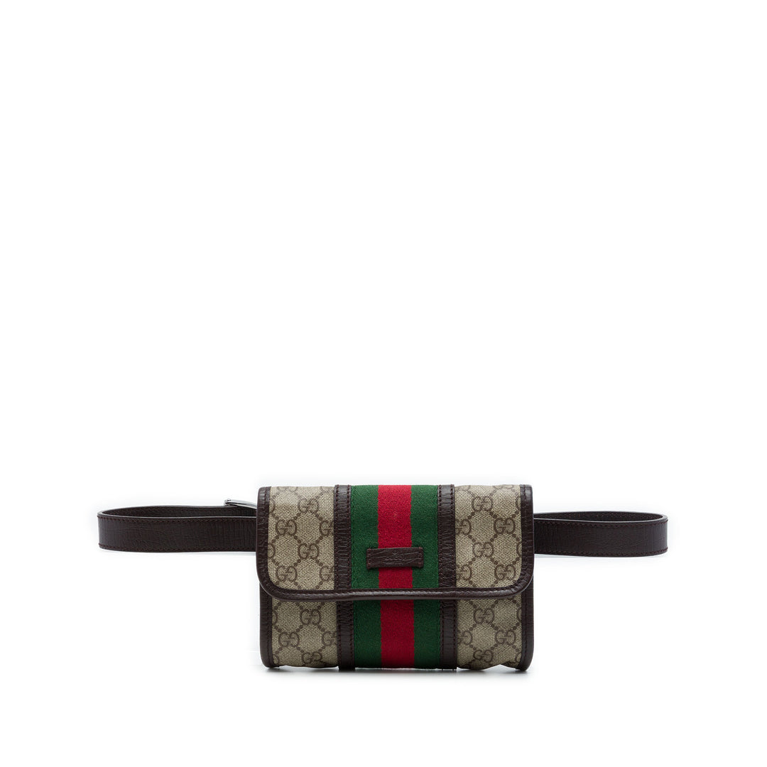 Gucci Ceinture Web GG Supreme Beige – vue principale – GABY PARIS