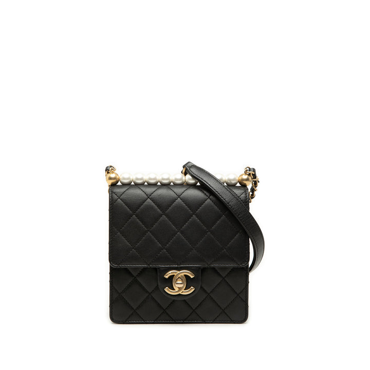 Chanel Small Cuir d’agneau Chic Perles à rabat