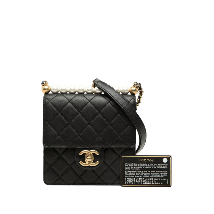Chanel Small Cuir d’agneau Chic Perles à rabat
