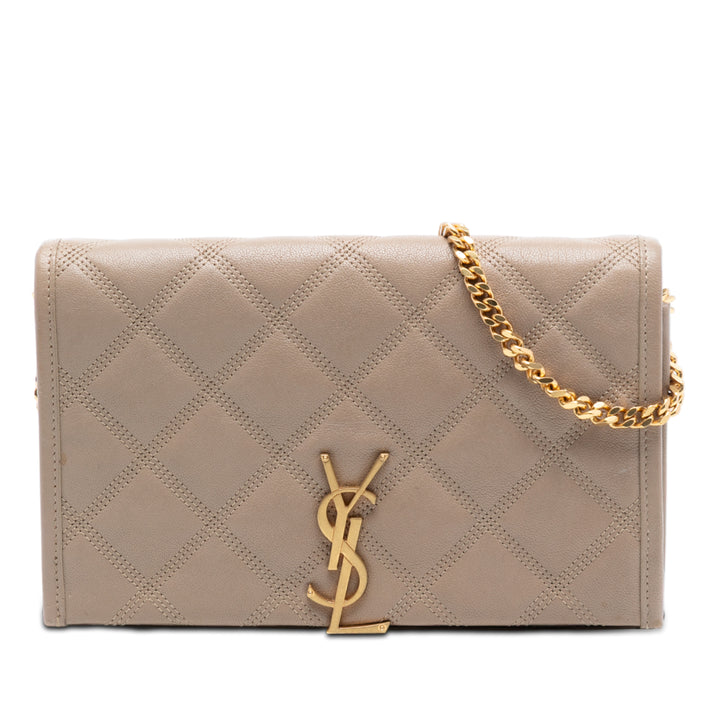 Saint Laurent Matelassé Diamond Cuir d’agneau Becky Wallet on Chain