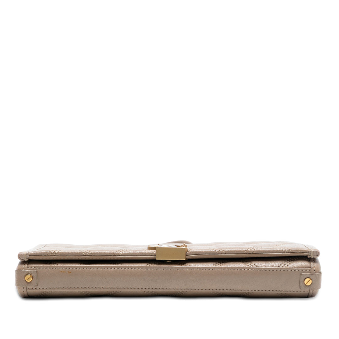 Saint Laurent Matelassé Diamond Cuir d’agneau Becky Wallet on Chain