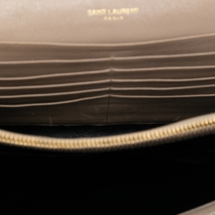 Saint Laurent Matelassé Diamond Cuir d’agneau Becky Wallet on Chain