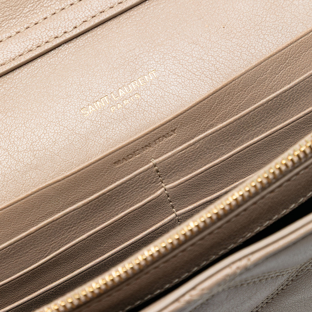 Saint Laurent Matelassé Diamond Cuir d’agneau Becky Wallet on Chain