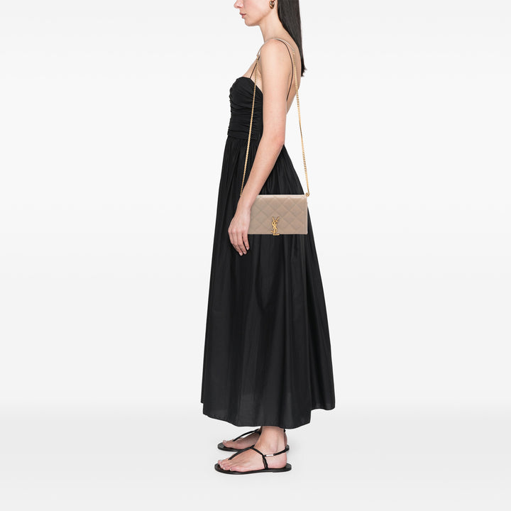 Saint Laurent Matelassé Diamond Cuir d’agneau Becky Wallet on Chain