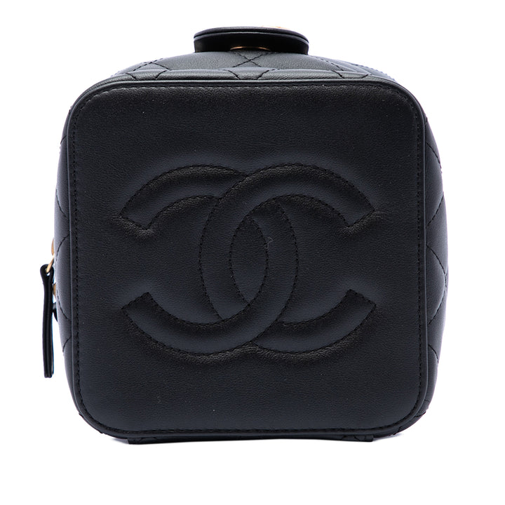 Chanel Vanity CC Matelassé avec chaîne Cuir de veau Noir – vue 3 – GABY PARIS