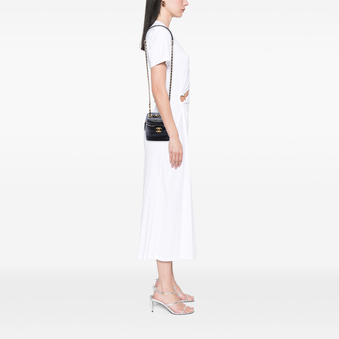 Chanel Vanity CC Matelassé avec chaîne Cuir de veau Noir – vue 6 – GABY PARIS